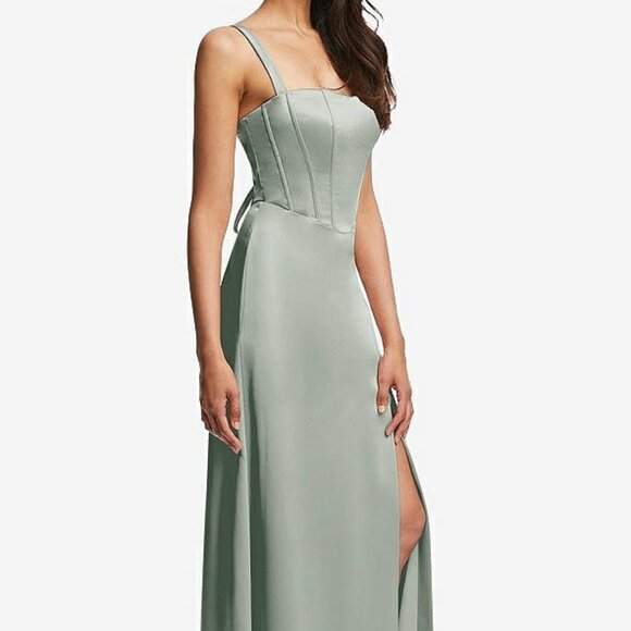 After Six 6874.....Lace Up Tie-Back Corset Maxi Dress....Willow...Sz 2 - Picture 5 of 7